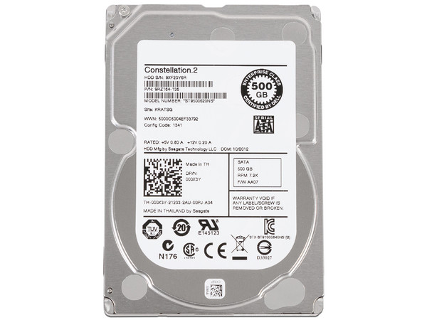 Disco Duro Seagate Constellation de 500GB, 7200 RPM, SATA III (6.0 Gb/s), 12.5mm, New Pull.