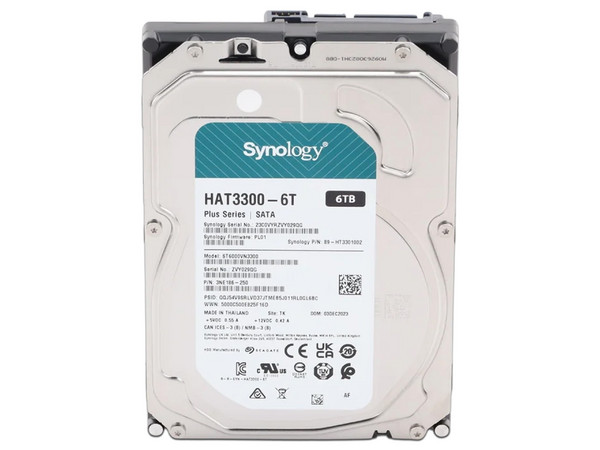 Disco Duro Interno Synology HAT33006T para Sistema NAS de 6TB, Caché 256MB, 5400 RPM, SATA III (6.0 Gb/s).