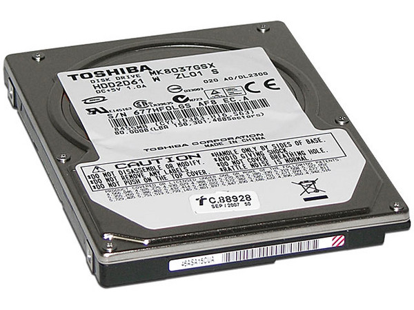 Disco Duro para Laptop TOSHIBA de 80GB, 5400 RPM, Serial ATA