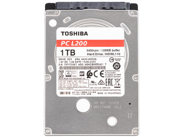 Disco Duro para Laptop Toshiba 1TB, Caché 128MB, 5400 RPM, SATA III (6.0 Gb/s)