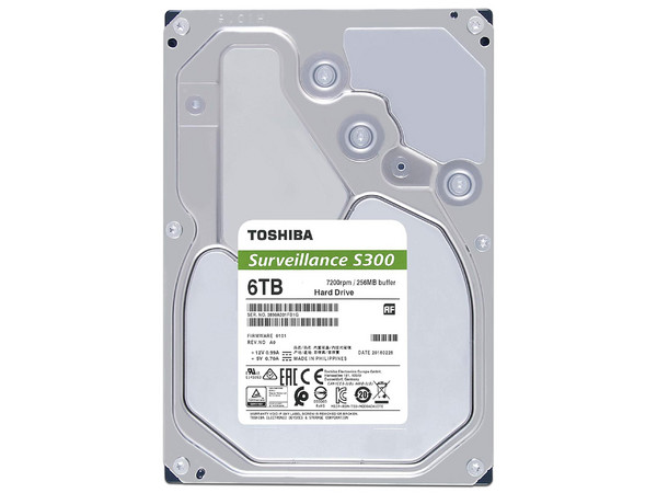 Disco Duro Toshiba S300 de 6TB  para Videovigilancia, Caché 256MB, 7200 RPM, SATA III (6.0 Gb/s).
