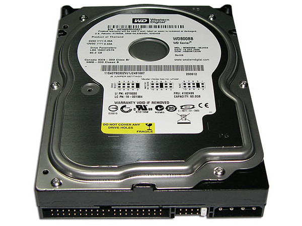 Disco Duro Western Digital de 80 GB, IDE a 7200RPM
