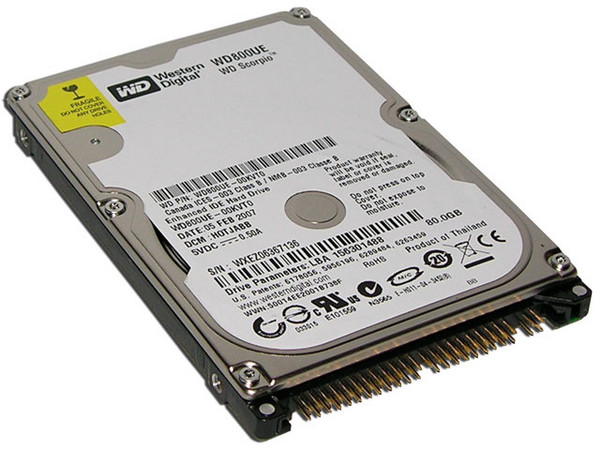 Disco Duro para Laptop Western Digital de 80GB, 5400 RPM, IDE