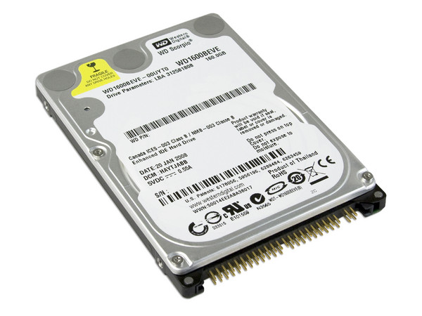 Disco Duro para Laptop Western Digital de 160GB, 5400 RPM, IDE