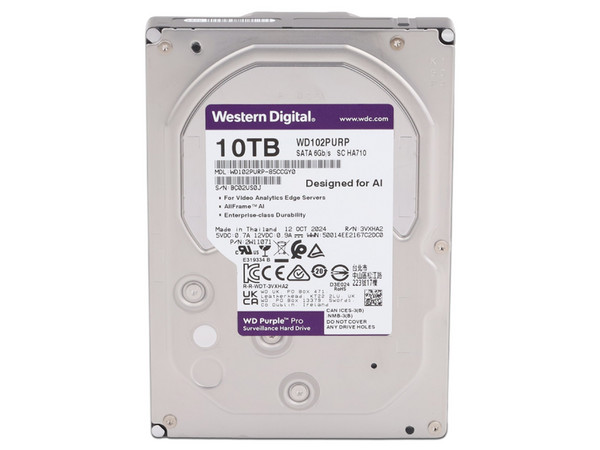 Disco Duro Western Digital WD Purple Pro de 10TB, 7200RPM, 3.5