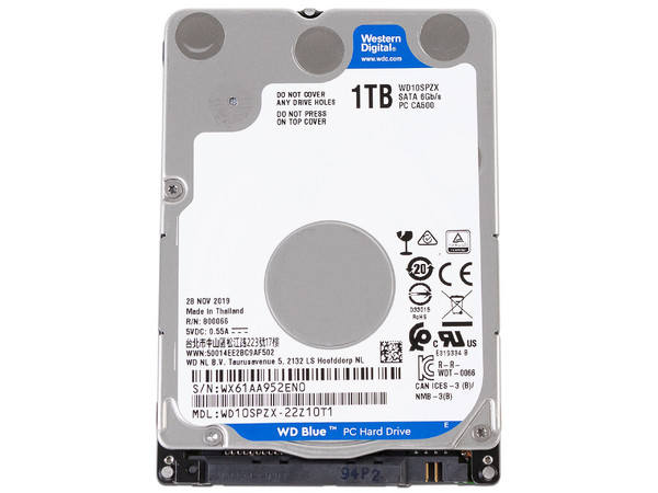 Disco Duro para Laptop Western Digital Blue de 1TB, Caché 128MB, 5400 RPM, SATA III (6.0 Gb/s). New Pull