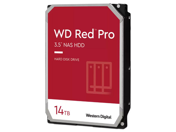 Disco Duro Interno Western Digital Red Pro NAS de 14 TB, 512MB Caché, 7200 RPM, SATA III (6 Gb/s).