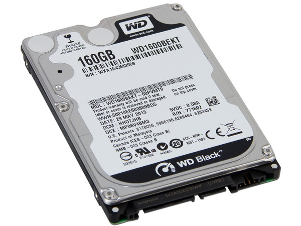 Disco Duro para Laptop Western Digital Black de 160 GB, 7200 RPM, 16MB, SATA II (3Gb/s)