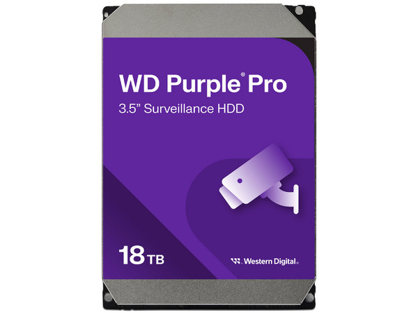 Disco Duro para Videovigilancia Western Digital Purple de 18 TB, 7200 RPM, SATA III (6.0 Gb/s).