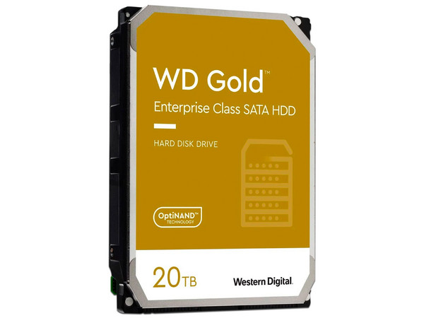 Disco Duro interno Western Digital Gold de 20TB, Caché 512MB, 7200 RPM, SATA III (6.0 Gb/s).