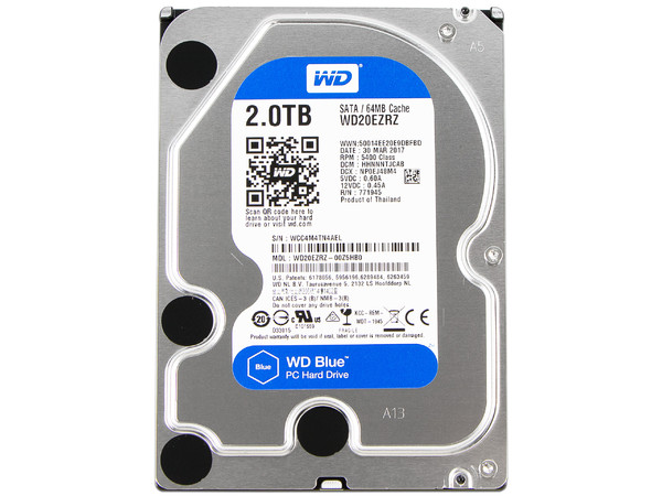 Disco Duro Western Digital Blue de 2TB, 5400 RPM, 64 MB Caché, SATA III (6 Gb/s).