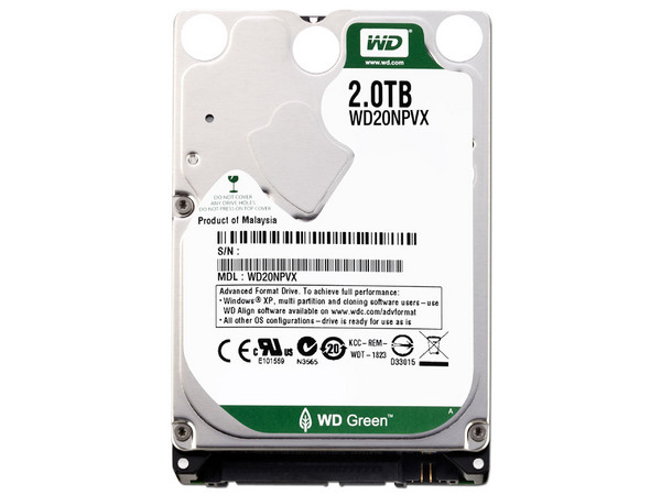 Disco Duro para Laptop Western Digital Green de 2 TB, IntelliPower, 8MB, 2.5