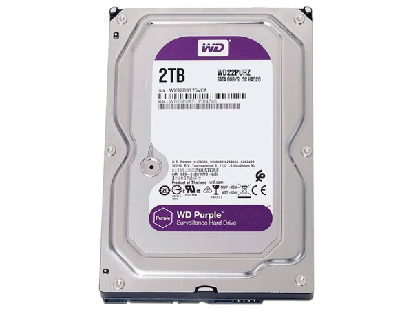 Disco Duro para Videovigilancia Western Digital Purple de 2 TB, 256 MB caché, 5400RPM, SATA III (6.0 Gb/s).