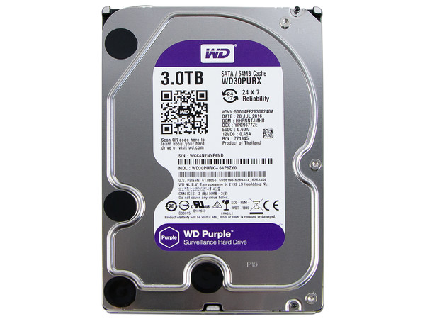 Disco Duro para Videovigilancia Western Digital Purple de 3 TB, IntelliPower RPM, 64MB, SATA III (6 Gb/s)