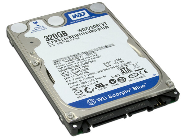 Disco Duro para Laptop Western Digital de 320GB, Caché 8MB, 5400 RPM, SATA II.