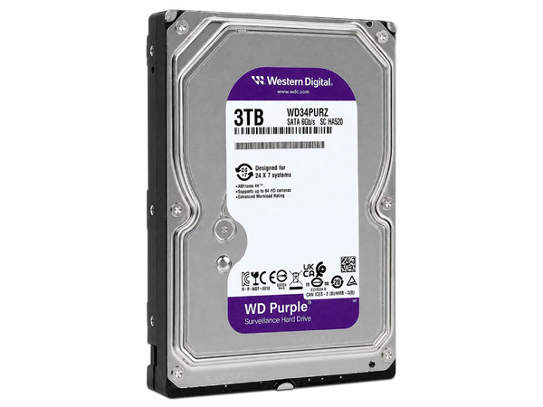 Disco Duro Para Videovigilancia Western Digital Purple de 3TB, 128MB, 3.5