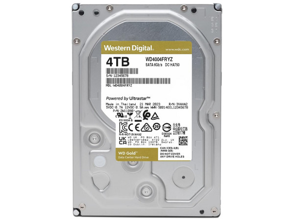 Disco Duro Western Digital Gold de 4TB, 7200RPM, 256 MB caché, SATA III (6 Gb/s).
