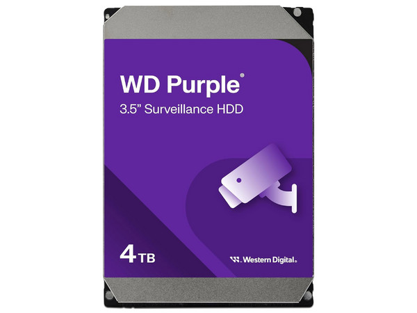 Disco Duro Western Digital Purple de 4TB, Para Videovigilancia, 5400 RPM, 128MB, SATA III (6.0 Gb/s).
