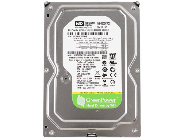 Disco duro Western Digital de 500 GB, 8 MB caché, 5400 RPM, SATA 3.0 Gb/s, New Pull.