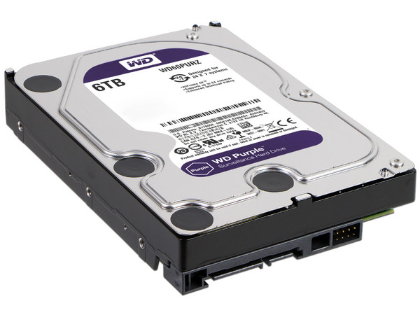Disco Duro para Videovigilancia Western Digital Purple de 6TB,  64 MB Caché, 5400 RPM, SATA III (6 Gb/s).