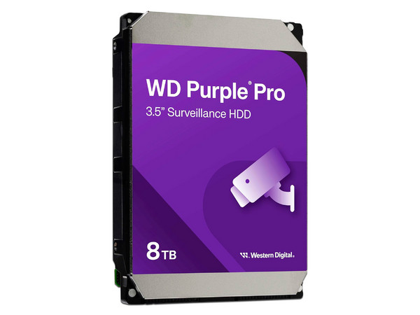 Disco Duro Western Digital de 8TB Purple Pro, Para Videovigilancia, Con Tecnología IA