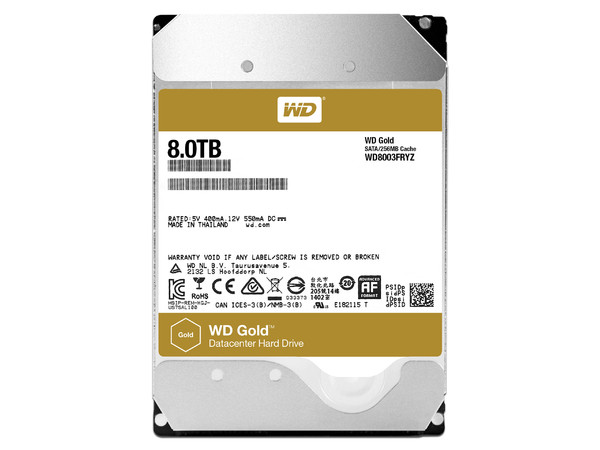 Disco Duro Western Digital WD8003FRYZ de 8TB, Caché 256MB, SATA III (6.0 Gb/s).