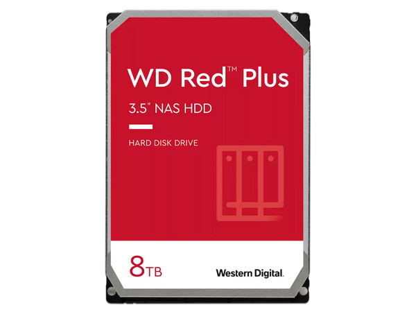 Disco Duro para NAS Western Digital Red Plus de 8 TB, 256MB caché, 5640RPM, SATA III (6 Gb/s).
