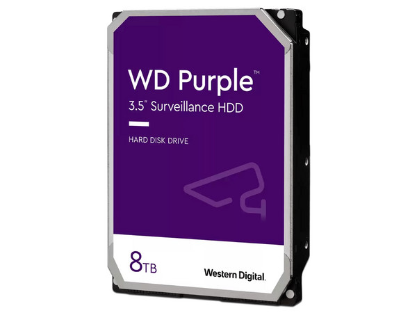 Disco Duro Western Digital Purple Surveillance de 8TB, Caché 128MB, 5640 RPM, SATA III (6 Gb/s).