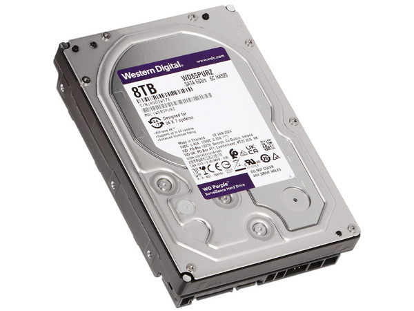 Disco Duro Western Digital Purple Surveillance 8TB, Caché 256MB, 5400 RPM, SATA III (6.0 Gb/s). (Caja abierta)