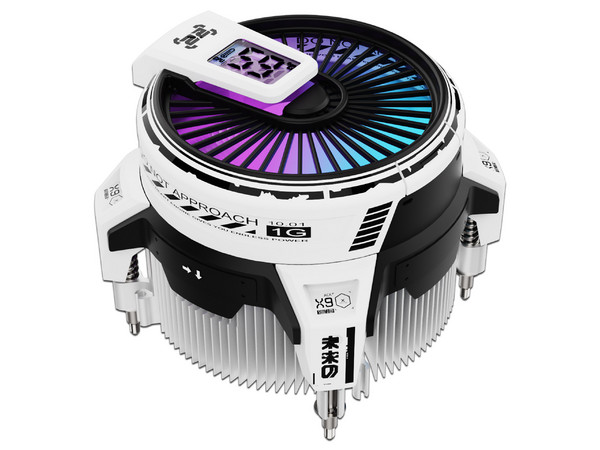 Disipador y Ventilador Alseye W90C-INTEL-W, ARGB, Pantalla LED, 2600 RPM, Soporta Socket Intel LGA 1700, 1366, Color Blanco.