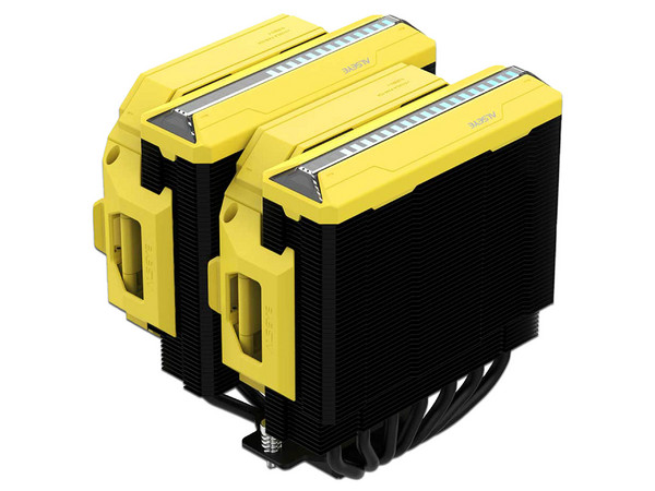 Disipador y Ventilador Alseye W700 Pro, 3000 RPM, Soporta Socket Intel LGA 1700 - 1200, AMD AM5 y AM4, Color Amarillo.