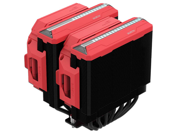 Disipador y Ventilador Alseye W700 Pro, 3000 RPM, Soporta Socket Intel LGA 1700 - 1200, AMD AM5 y AM4, Color Rojo.