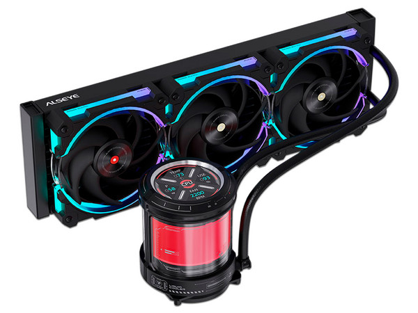 Sistema de enfriamiento líquido ALSEYE W360-V-B, 360 mm, hasta 2400 RPM. Color negro.
