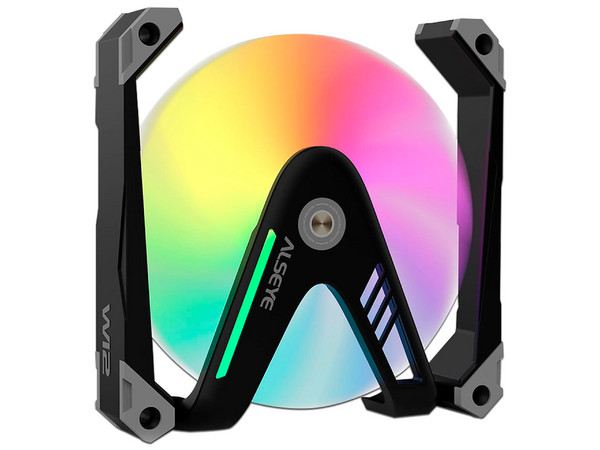 Ventilador ALSEYE W12 PRO-B de 120 mm, hasta 2000 RPM, ARGB. Color negro.