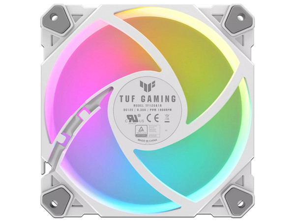Kit de 3 Ventiladores Asus TUF Gaming TF120, 120mm, 1900RPM, ARGB. Color Blanco.