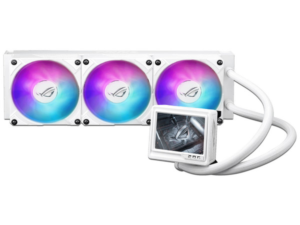 Sistema de Enfriamiento Líquido ASUS ROG RYUJIN III 360 ARGB EXTREME White Edition de 360mm, Pantalla de 3.5