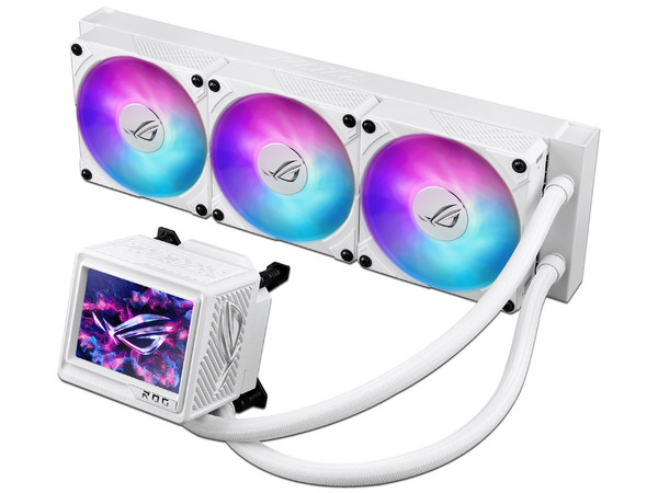 Sistema de Enfriamiento Líquido ASUS ROG RYUJIN III 360 ARGB EXTREME White Edition de 360mm, Pantalla de 3.5