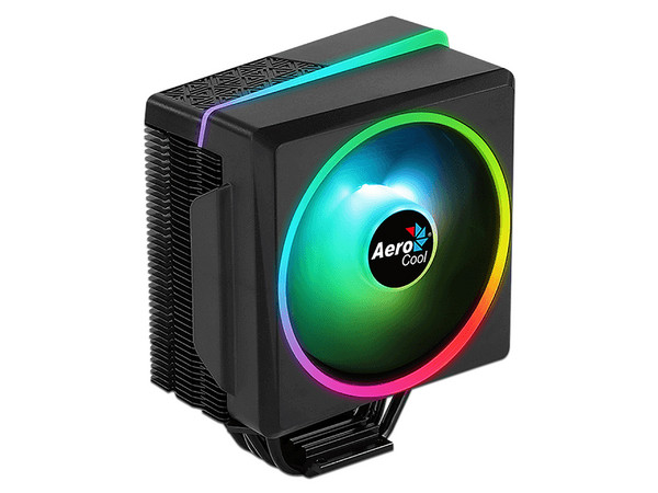 Disipador y Ventilador AeroCool Cylon 4F, de 120mm, soporta Socket: LGA 2066, 2011, 115X, 1200, 775 y AM4, AM3 +, AM3, AM2 +, AM2, FM2, FM1, con iluminación LED RGB.