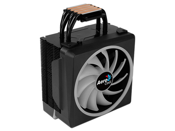 Disipador y Ventilador AeroCool Cylon 4F, de 120mm, soporta Socket: LGA 2066, 2011, 115X, 1200, 775 y AM4, AM3 +, AM3, AM2 +, AM2, FM2, FM1, con iluminación LED RGB.