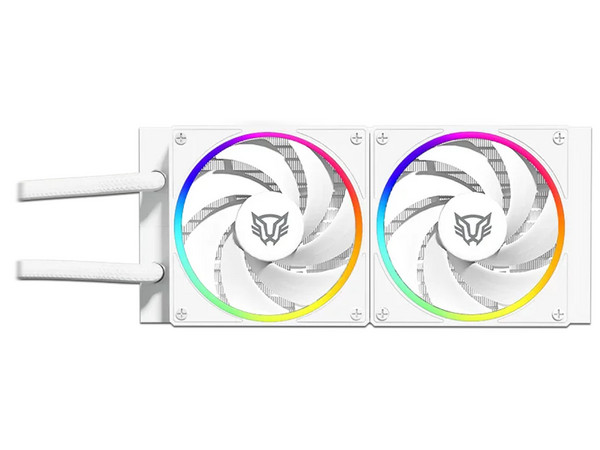 Enfriamiento Líquido Balam Rush, Hydrox Pro V2 HX24, TDP 250W, Compatibilidad AMD e Intel, Bomba 2400 RPM, Rodamiento Hidráulico, 2 Ventiladores, PWM y ARGB, Ruido 30 dB, Color Blanco.