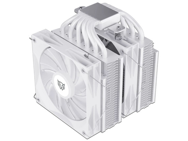 Enfriamiento de Aire Balam Rush, Heliux Expert HEX90, Doble Disipador, TDP 295W, Compatibilidad AMD e Intel, Hidrodinámico, 6 Pipas, 2 Ventiladores, Conector PWM, Ruido 37.1 dB, Color Blanco.