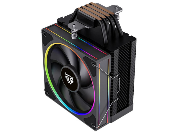 Disipador y Ventilador Balam Rush Heliux Pro HEX55 de 120mm, Compatible con Intel 1200 / 115x / 1700 / 1851 y AMD AM4 / AM5, Color Negro.