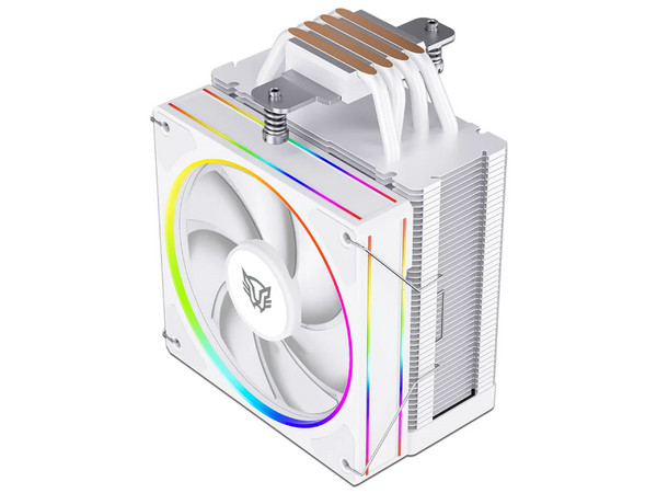 Disipador y Ventilador Balam Rush Heliux Pro HEX55 de 120mm, Compatible con Intel 1200 / 115x / 1700 / 1851 y AMD AM4 / AM5, Color Blanco.