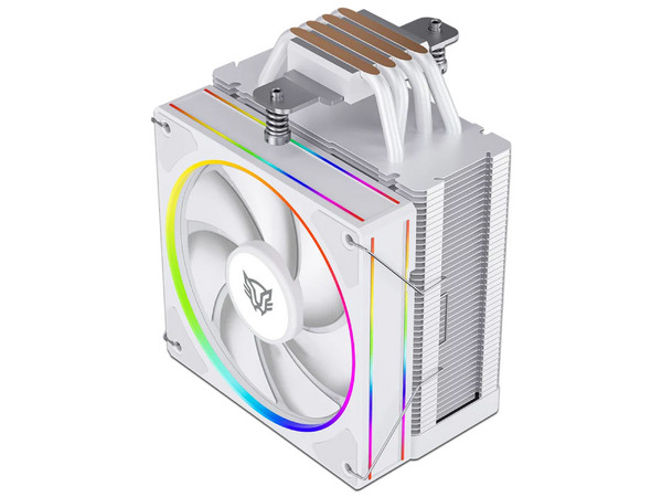 Disipador y Ventilador Balam Rush Heliux Pro HEX50 de 120mm, Compatible con Intel 1200 / 115x / 1700 / 1851 y AMD AM4 / AM5, Color Blanco.