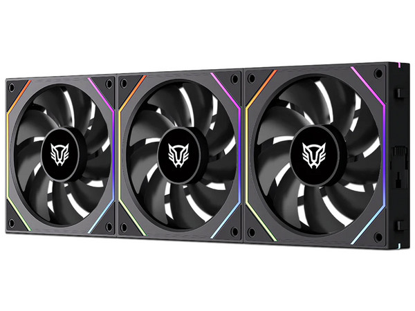 Kit 3 Ventiladores 120mm EOLOX LINK EXL95 Balam Rush Legend Series, ARGB, 800-1800 RPM, 47.2 CFM, Negro.