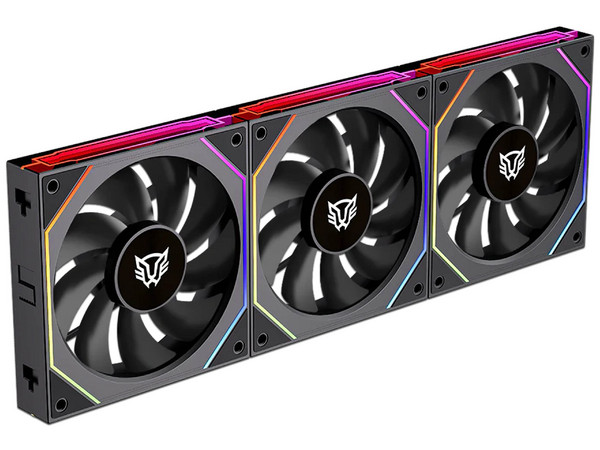 Kit 3 Ventiladores 120mm EOLOX LINK EXL95 Balam Rush Legend Series, ARGB, 800-1800 RPM, 47.2 CFM, Negro.