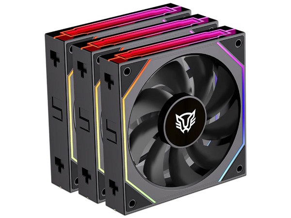 Kit 3 Ventiladores 120mm EOLOX LINK EXL95 Balam Rush Legend Series, ARGB, 800-1800 RPM, 47.2 CFM, Negro.