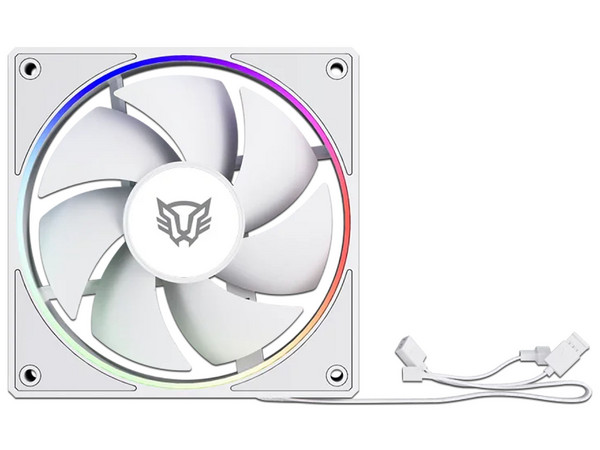 Ventilador Balam Rush BR-942218, Eolox Bora EXB85, 120mm, Iluminación RGB, 600-1600 RPM, PWM 4 Pin, Color Blanco.