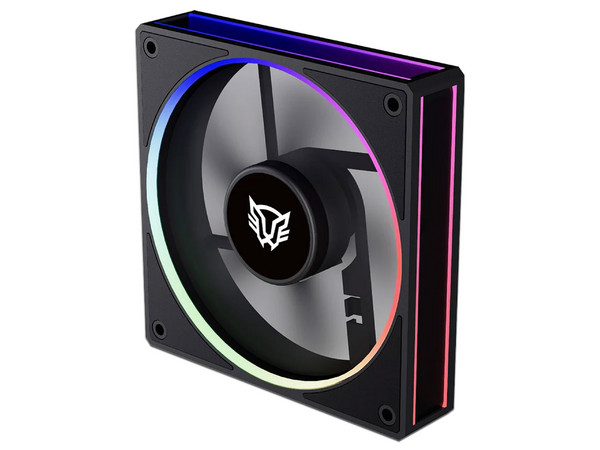 Ventilador BALAM RUSH Eolox Bora-R EXB85R de 120x120x25 mm, Aspas Inversas, Velocidad 600 a1600 RPM, Iluminación ARGB. Color Negro.