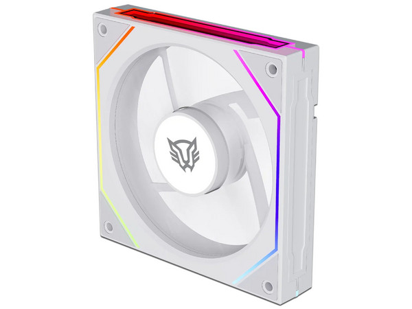 Ventilador para PC, Eolox Link EXL95, Diseño Cuadrado, 120 mm, 600 - 1800 RPM, PWM 4 pin, Aurea RGB, Legend, Blanco.